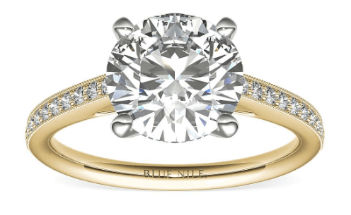 2.50ct Round Diamond in Pavé Cathedral Engagement Ring