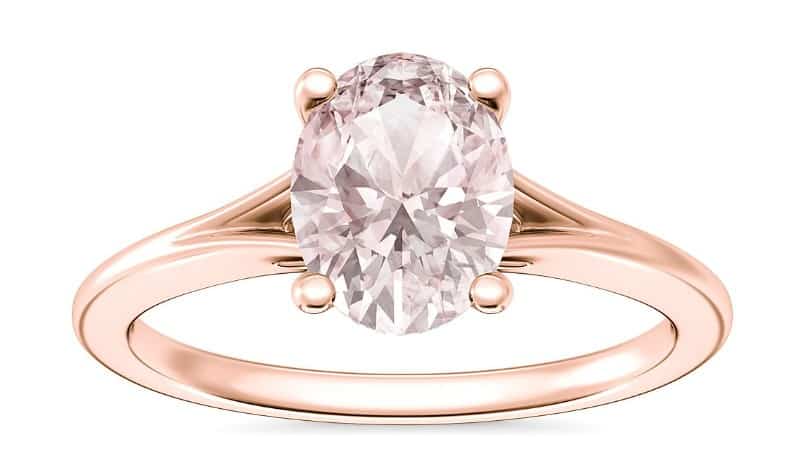 Oval Cut Morganite Solitaire Engagement ring 