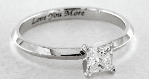 princess cut solitaire engagement ring