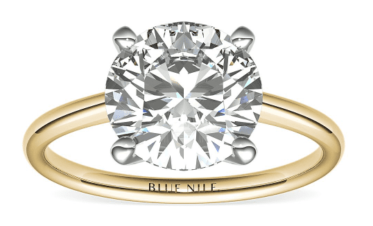 3ct solitaire round cut diamond ring