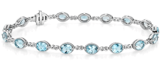 Aquamarine Infinity Link Bracelet