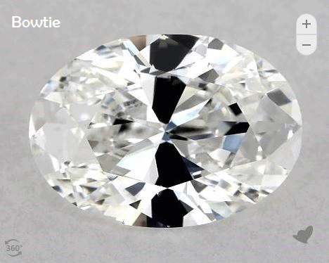 oval cut diamond with bowtie