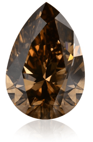 1.04 carat, Fancy Dark Orangy Brown, Pear shaped Champagne Diamond