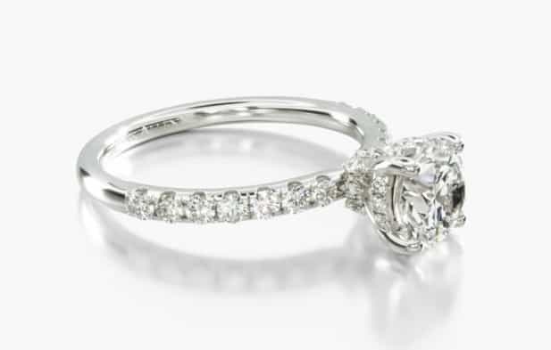$15k pave engagement ring with crown pavé diamonds