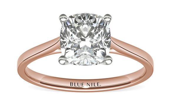 2.5 carat cushion cut diamond ring Blue Nile