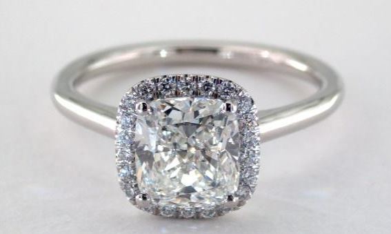 2.5 carat cushion cut diamond ring James Allen
