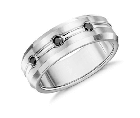 Matte Black Diamond Wedding Ring