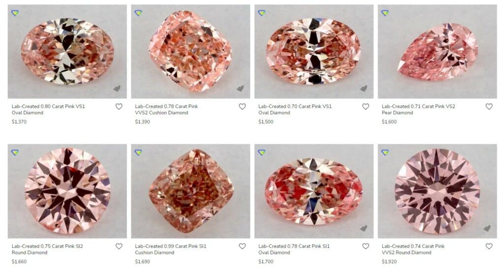 loose Lab-grown pink diamonds from James Allen