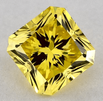 Lab-created yellow diamond radiant