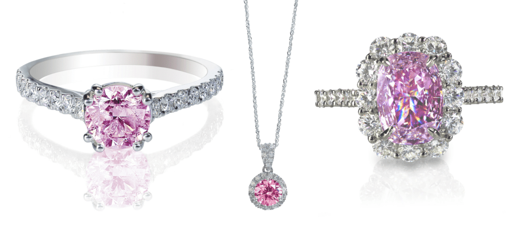 Lab created pink diamond jewelry