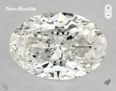 oval cut diamond without bowtie
