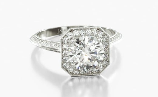 $15k diamond ring with octagon-shaped halo