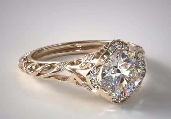 Yellow Gold Diamond Vintage Engagement Ring